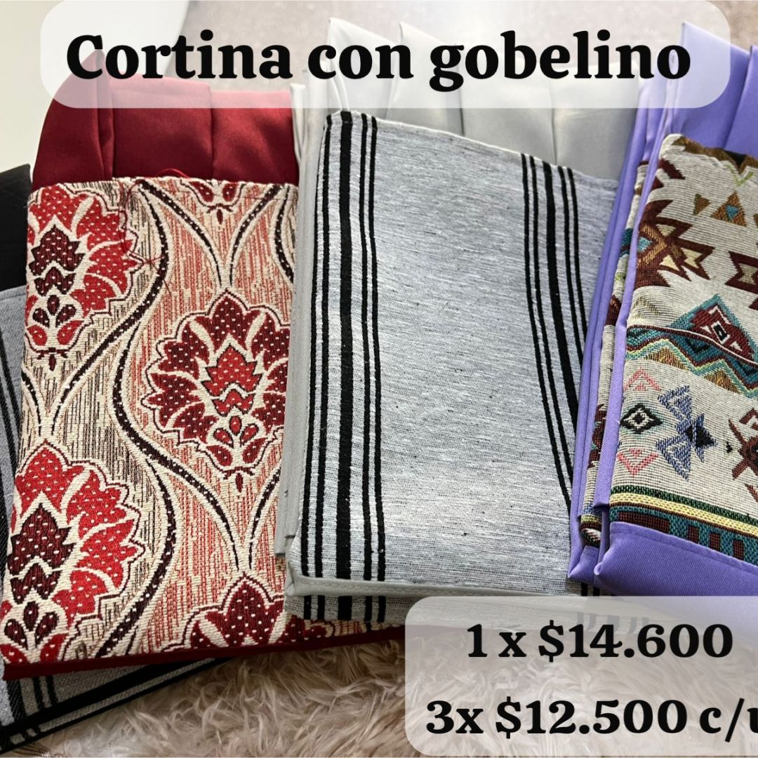 CORTINA TROPICAL CON GOBELINO